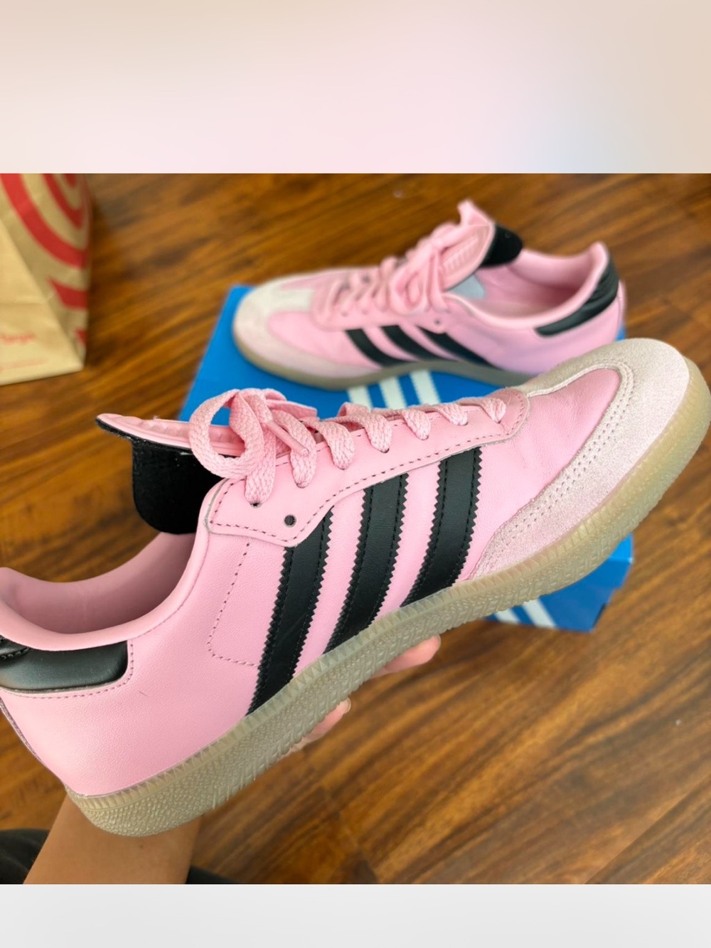 adidas Pink and Black Women's samba Messi Athletic Sneakers